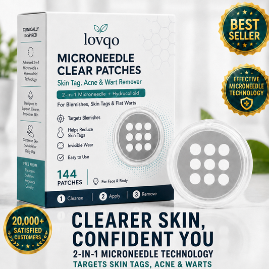 Lovqo™ 2-in-1 Microneedle & Hydrocolloid Patch🍀| Removes Raised Moles, Acne, Flat Warts & Skin Tags