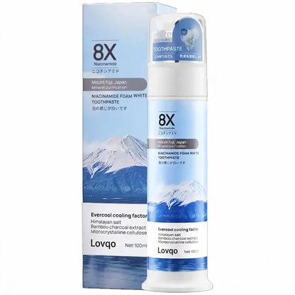 Niacinamide Foaming Whitening Toothpaste 8X - Fresh Breath Stain Removal Gentle Teeth Cleaning 100ml-D