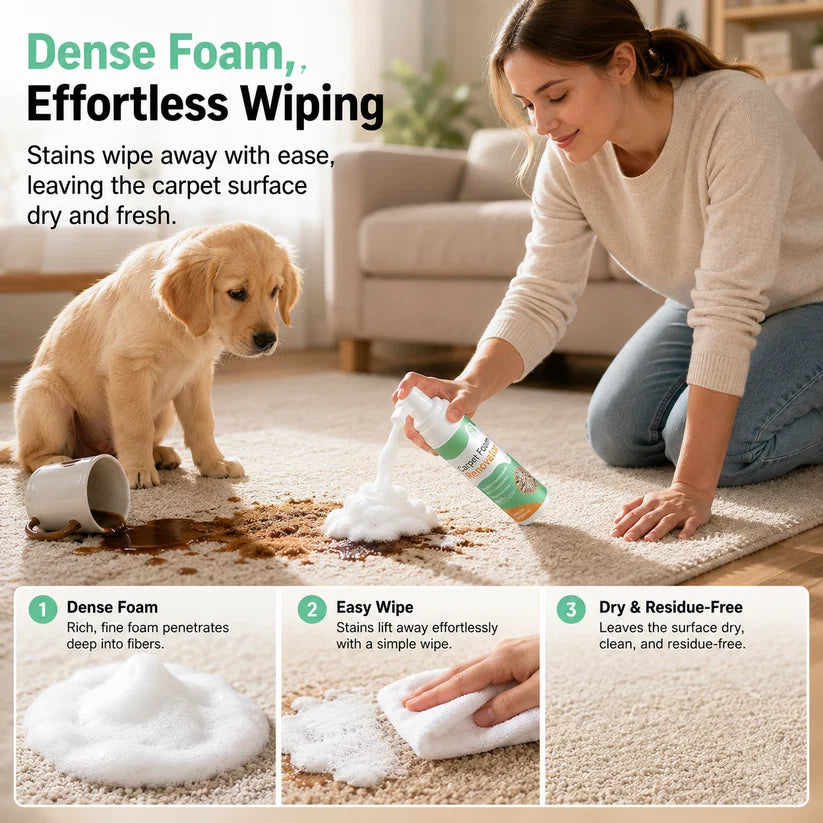 Waterless Carpet Foam Stain Remover